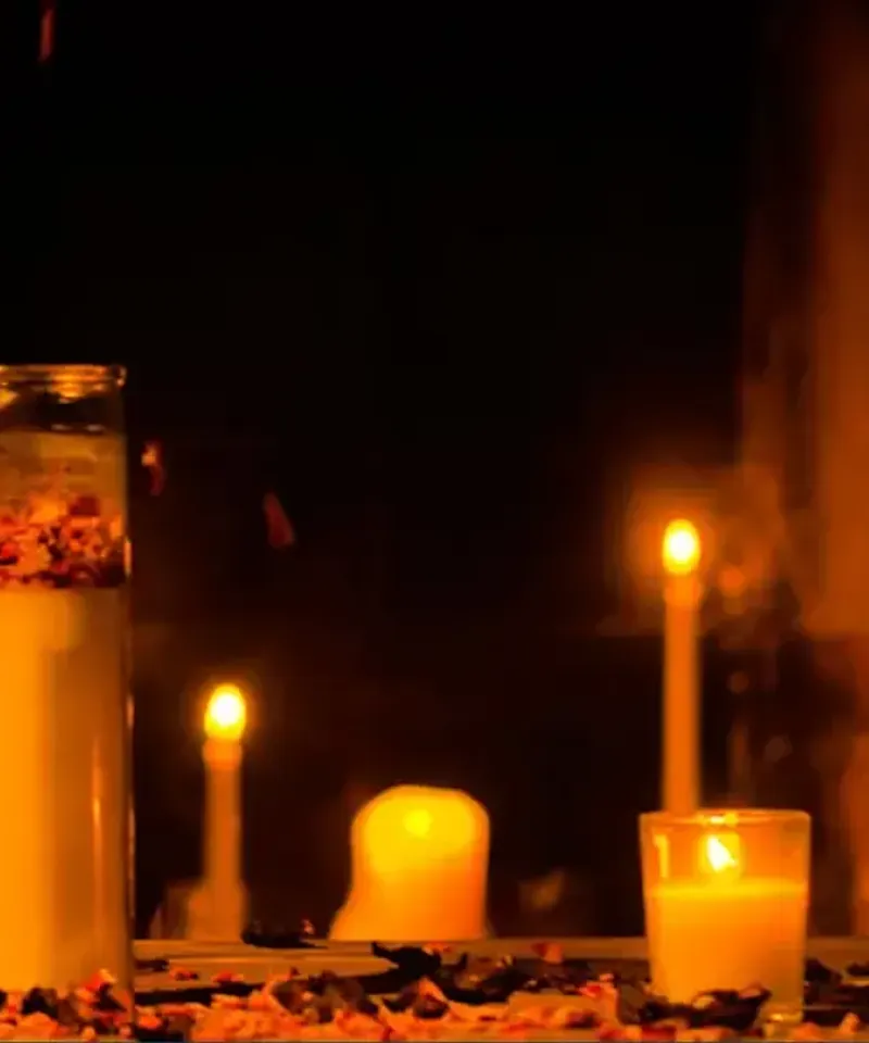 Veladoras encendidas para hechizos y brujería